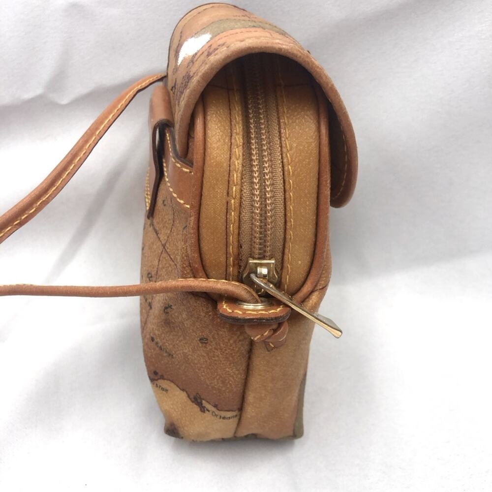 Alverio Martin Classe Geo Tan Leather Crossbody Bag - Picture 15 of 16